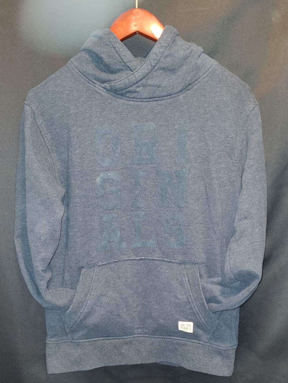 Jack & Jones Slate Blue Hooded Pullover Sweatshirt SIZE LARGE